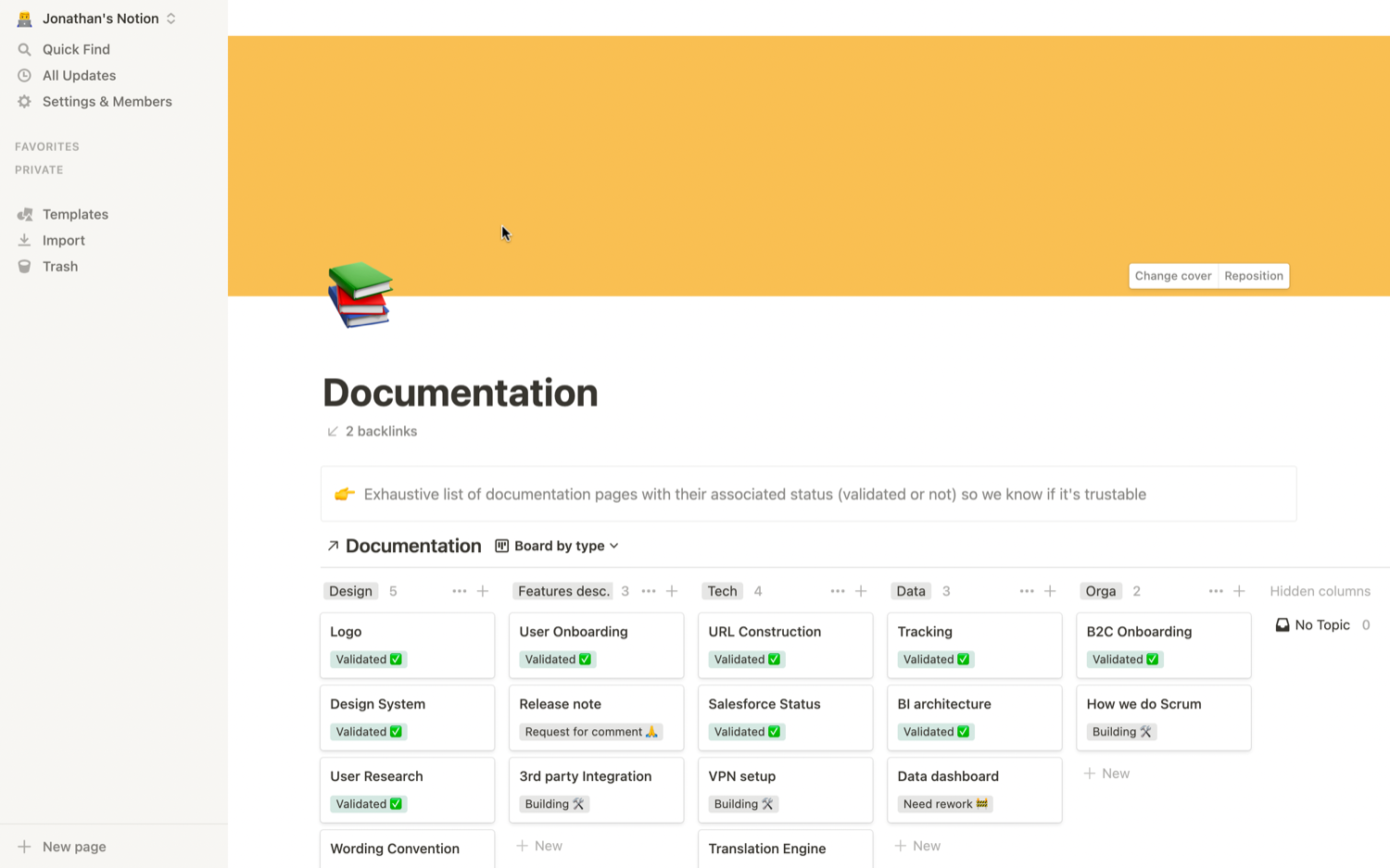 A real Product OS workspace view