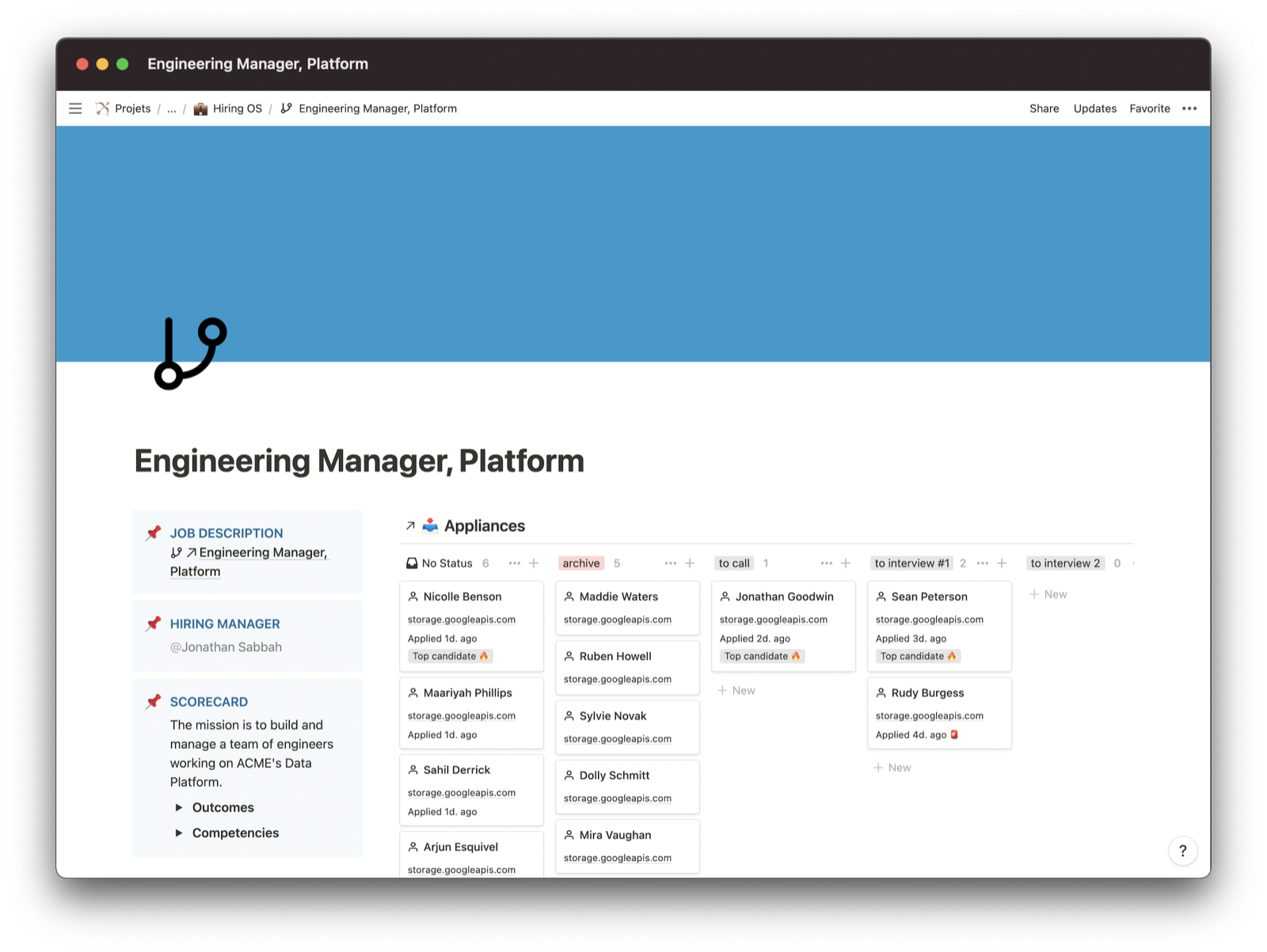 See every application instantly, on one board.
