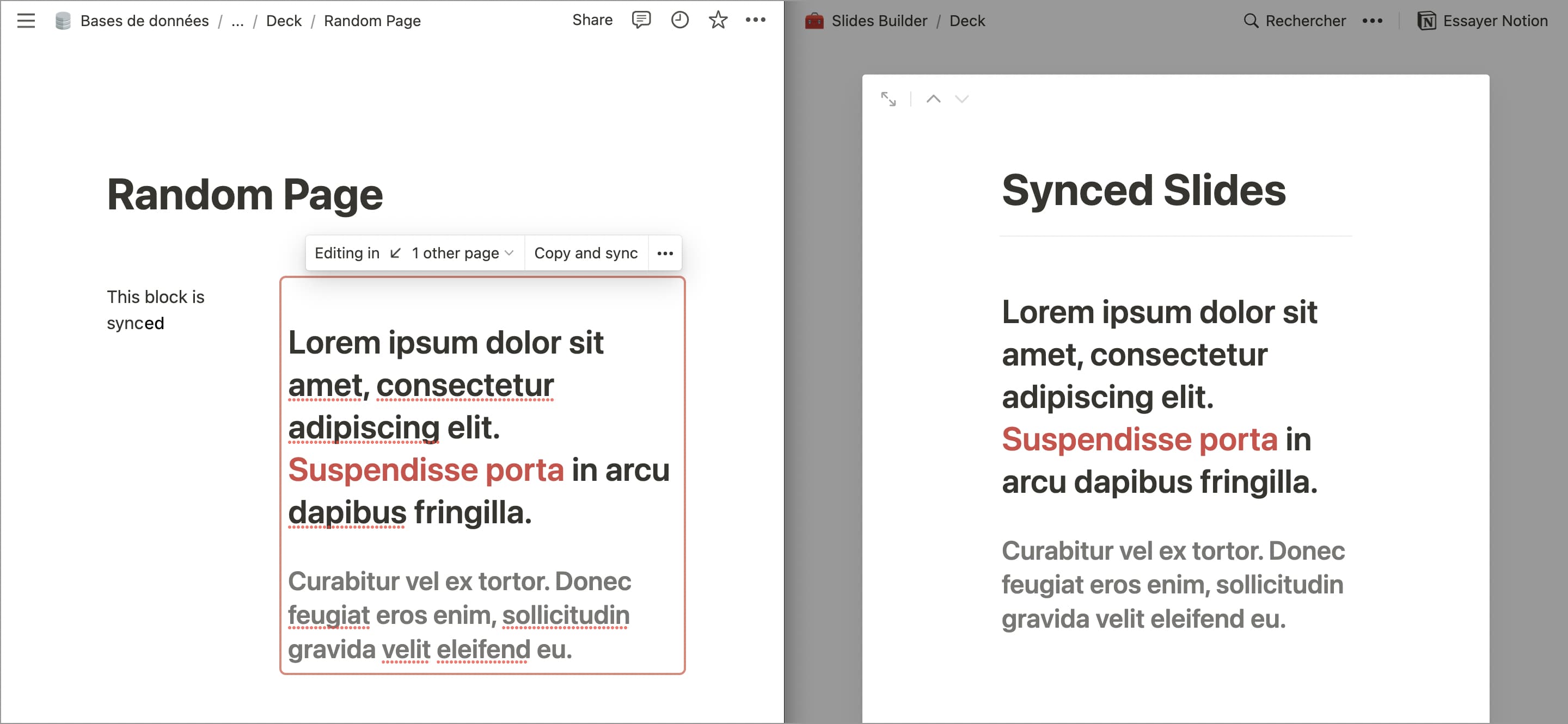 Sync your slides with your Notion pages.